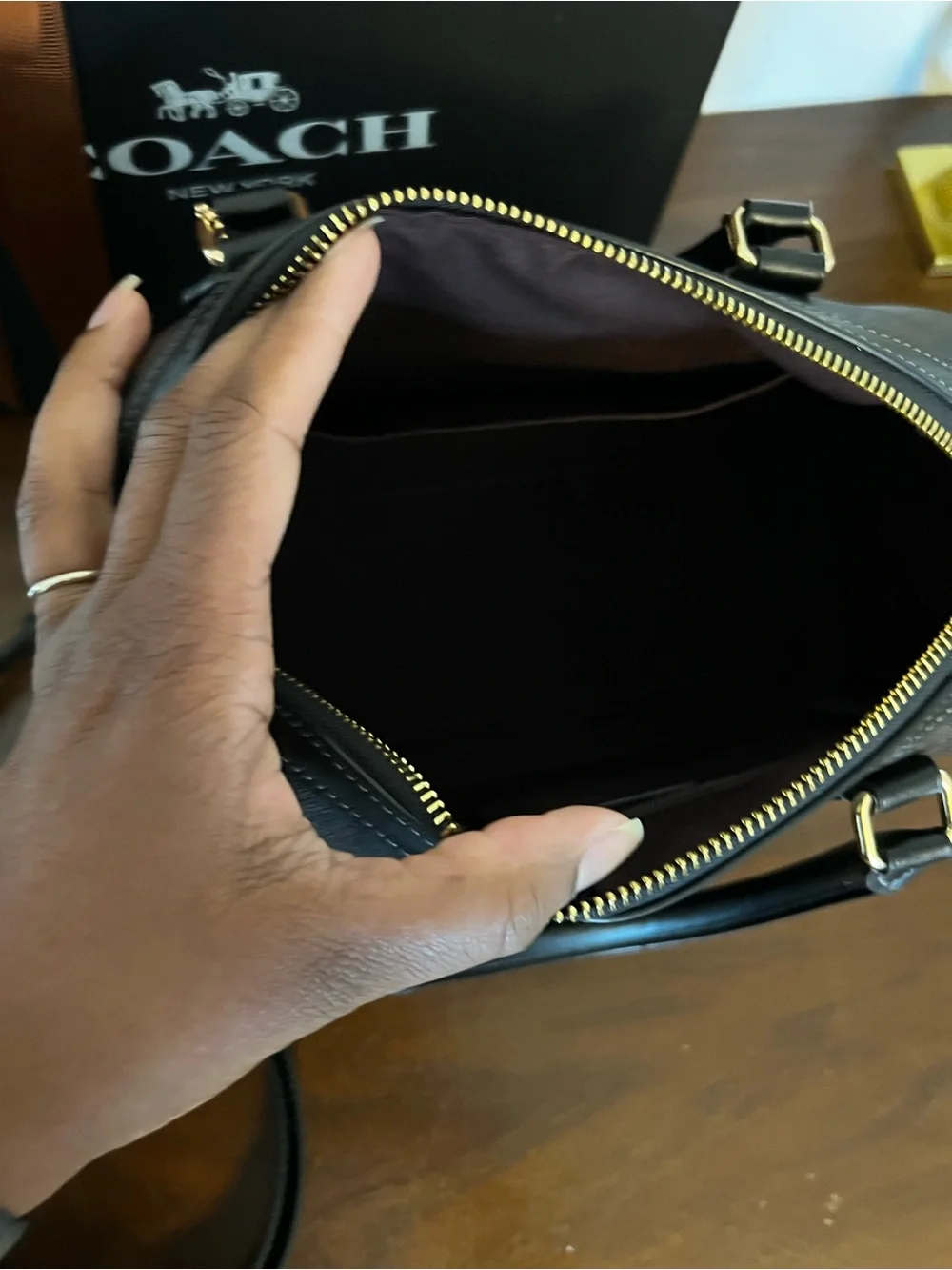 Authentic Coach Rowan Satchel with Gold Hardware (Regular/Medium Size)